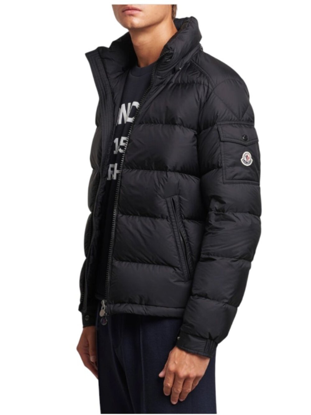 Moncler Maya Matte Quilted Short Puffer Jacket Coat Mens 4 XL Black Down Filled